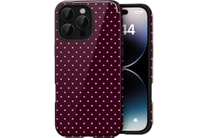 for iPhone 16 Pro Max Cute Polka Dot Phone Case, Burgundy Global Recycled Standard Global Recycled Standard Global Recycled Standard