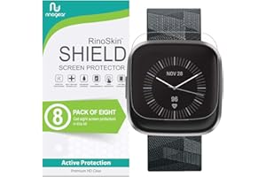 RinoGear (8-Pack) Screen Protector for Fitbit Versa 2 Screen Protector [Flexible Clear Film] Case Friendly Accessories