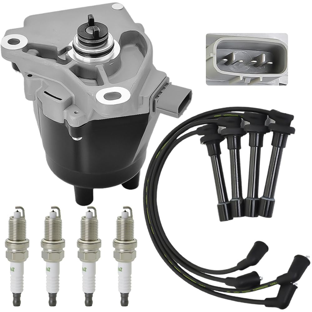 Photo 1 of 1 PC Ignition Distributor & 4 Pcs Spark Plug Wires & 4 Pcs Spark Plug Tool Kit Compatible with 1998-2002 Honda Accord Hitachi Acura CL LX EX L4 2.3L Replacement D4T97-03, 30100-PAA-A01, D4T96-07