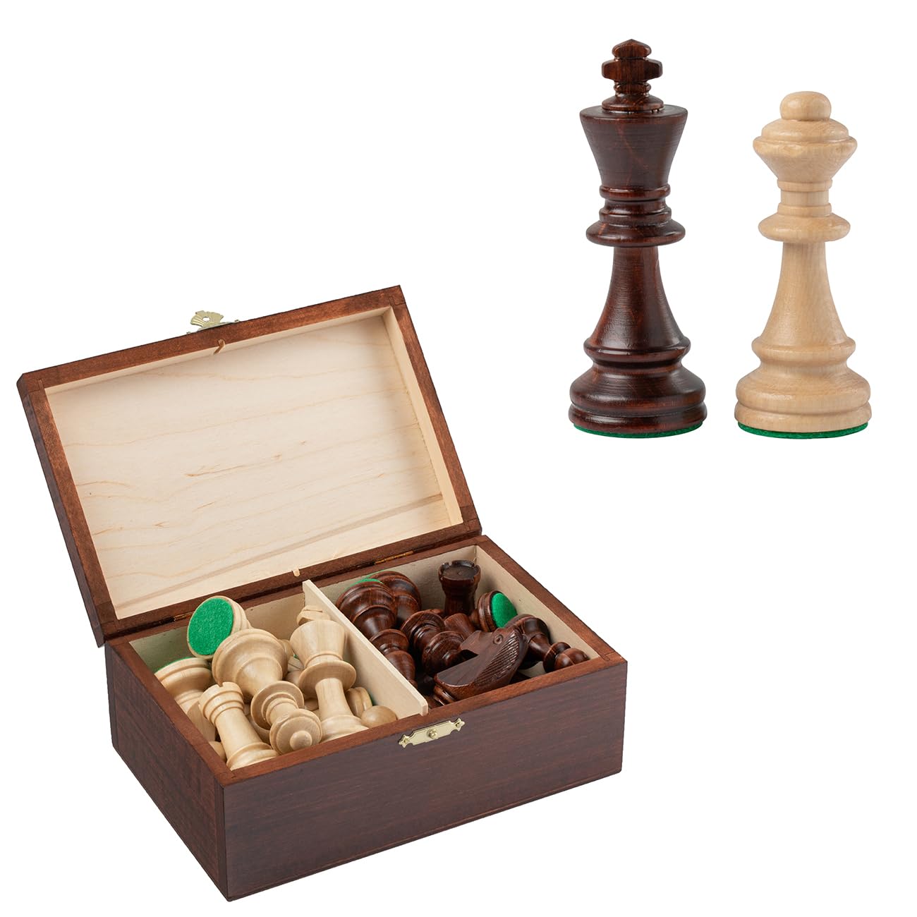 Classic STAUNTON Chess Set NO.5 in Mahogany Box | Master of Chess Wooden Chess Set | Wooden Chess Pieces Only - Handmade Tournament Chess Set Without Chess Table