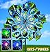 Bits and Pieces - Solar Peacock Wind Spinner - Decorative Solar Powered Kinetic Wind Mill: Glass Ball Emits Color-Changing Light - Unique Outdoor Lawn and Garden DÃcor, Lawn Ornament