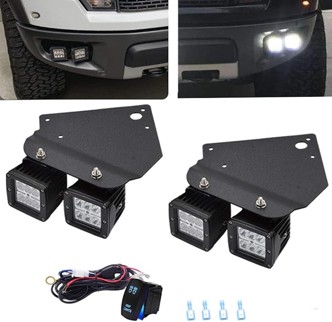 ASD 4x 3 Inch LED Dually Fog Light Pods Work Light & Hidden