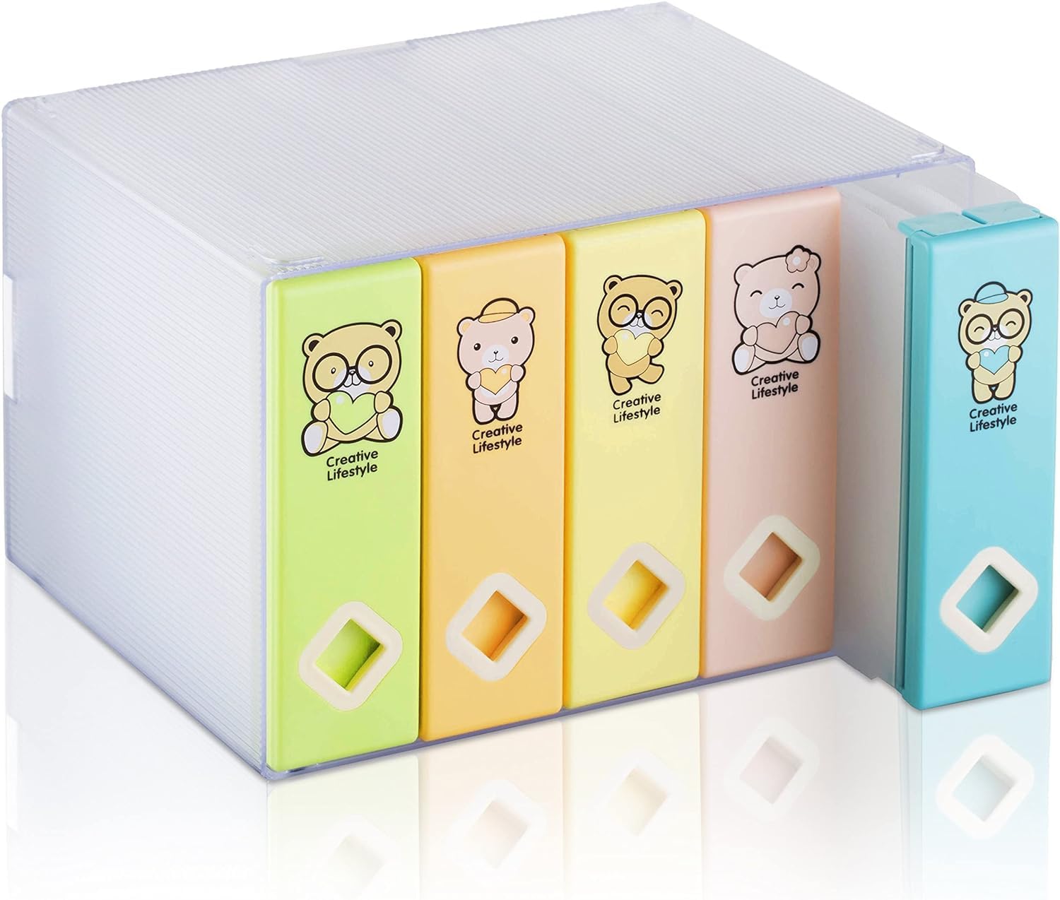 AhfuLife CD Storage Box, Large DVD Storage Boxes - Colorful Space-saving Album CD or DVD Organiser Holds Up to 120 Disks, Holder Case for Car Office Home Gifts