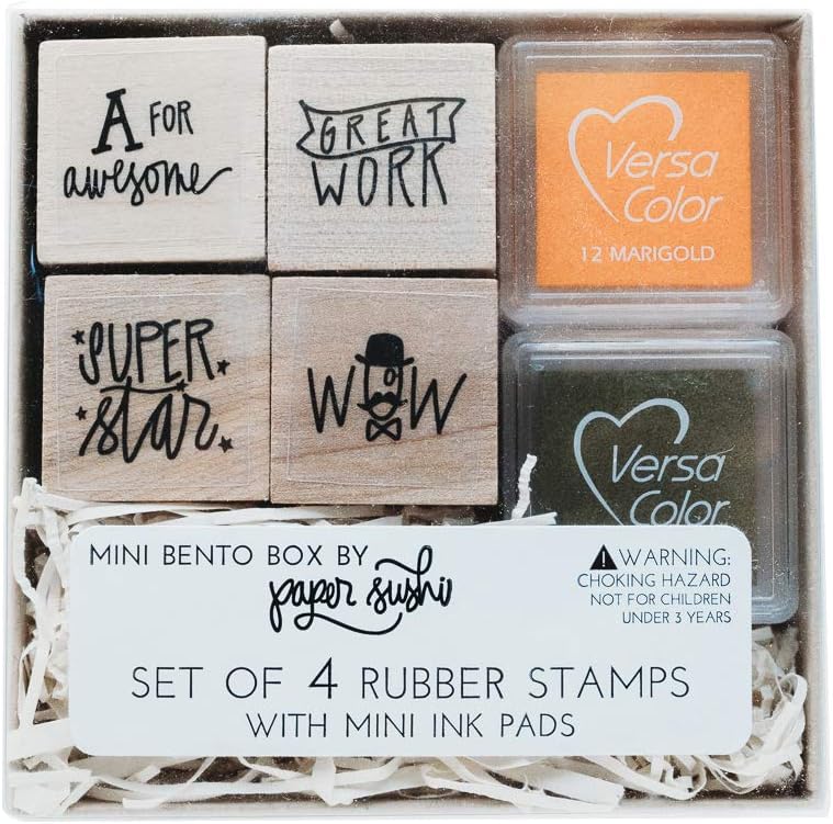 Teacher Appreciation Thank You Gift Mini Rubber Stamp Set
