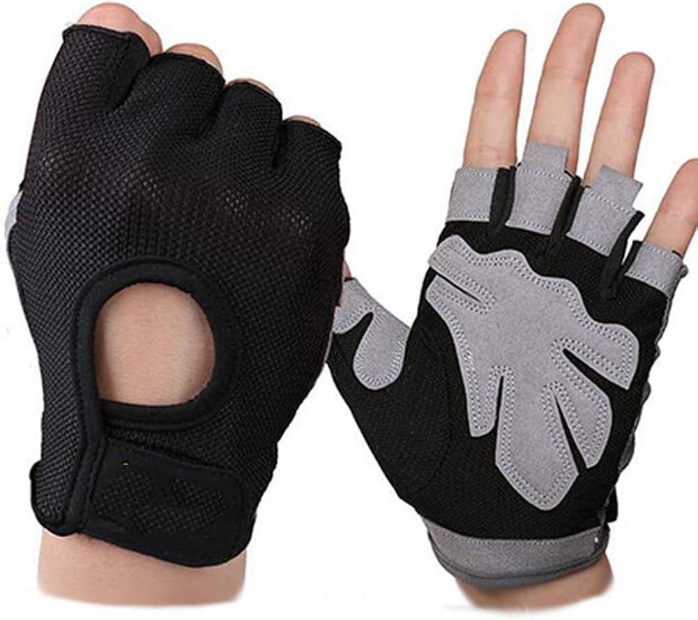 KuaiKeFsport Fingerless Gym Gloves for Men & Women,Damping pad