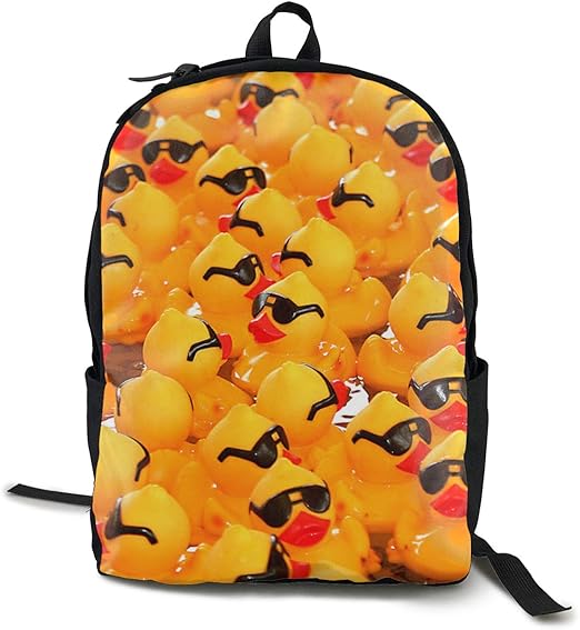 XTGOO Rubber Ducky with Sunglasses Print Canvas Backpacks