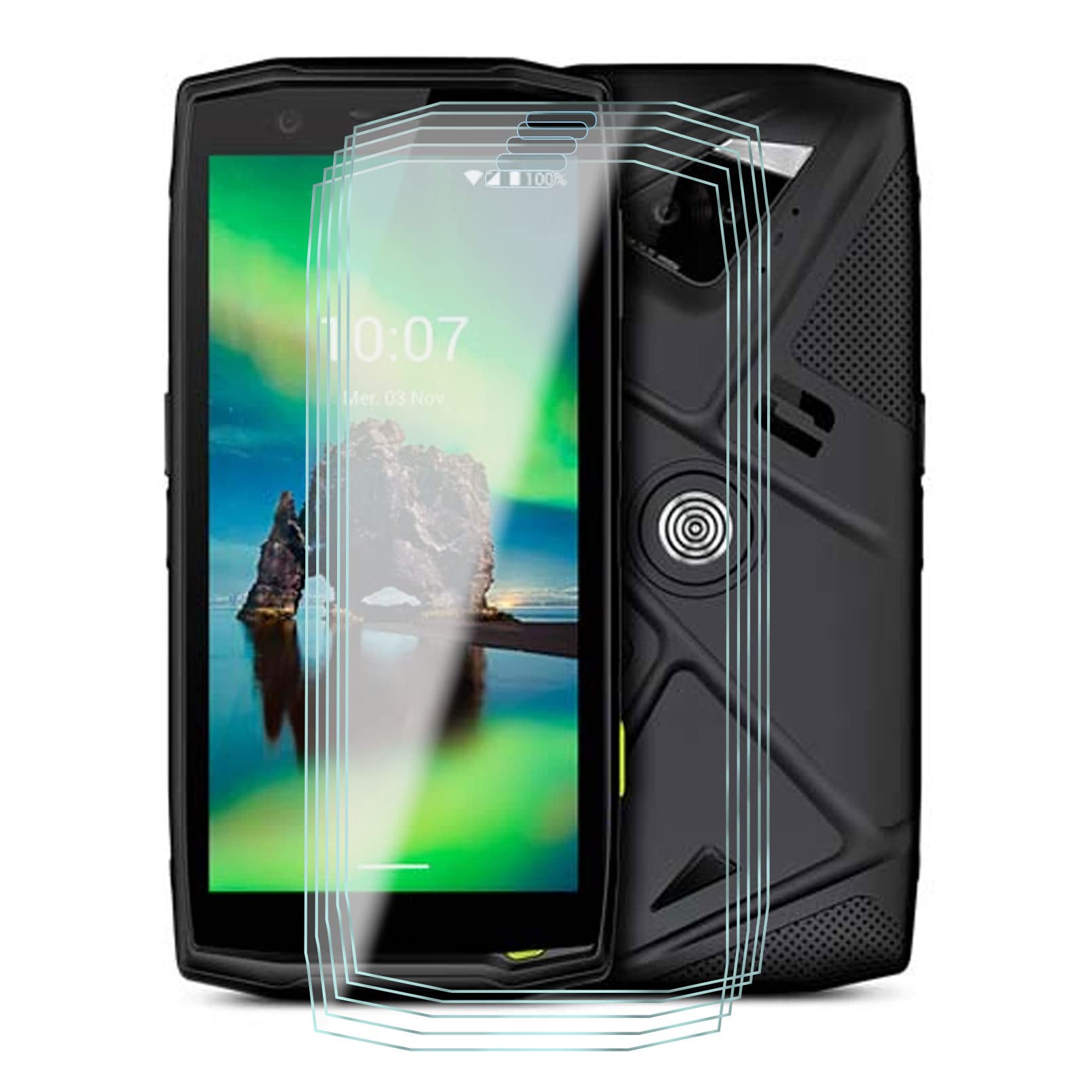 KJYF Tempered Glass for Crosscall Action-X5 [5 Pieces] Tempered Glass Screen Protector, 9H Hardness, Scratch-Resistant, Bubble-Free, Tempered Glass Protector for Crosscall Action-X5 (5.45 Inch)