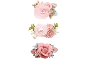 Flower Hair Clips Set-Cherrboll 3pcs Floral Hair Bow Accessories for Baby Girl Toddles Teen Gifts