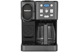 Cuisinart 12-Cup Coffee Maker, Single-Serve Brewer Glass Carafe, Automatic Hot & Iced Coffee Machine, Brew Strength Control and Brew Pause, SS-16BKS, Black Stainless Steel