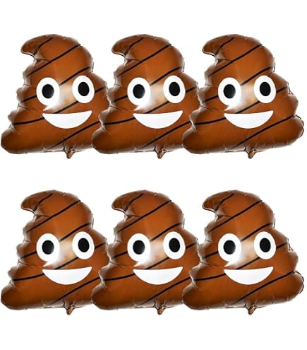 6 Ballons Foil Humour Caca 22 Pouces - Déco Décalée Pour Anniversaire, Halloween Ou Soirée Prank