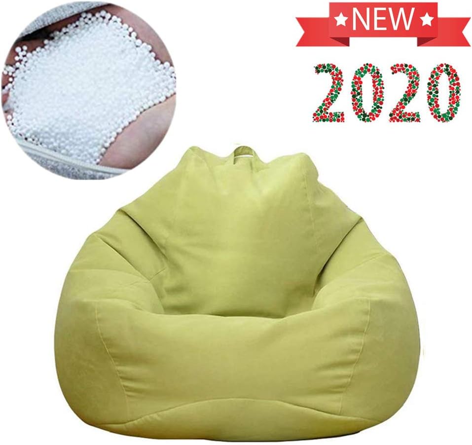 QBABY Lazy Soft Beanbag Chair Memory Foam Bean Bag Seat Chair with Micro Fiber Cover Tatami with Particle Filler for Kids, Teens, Adults