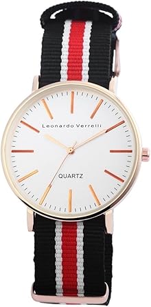 Leonardo verrelli Unisex Reloj Reloj de pulsera correa con tela