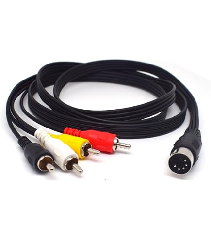 1 Ft Elite 7-Pin Din Male To 2-RCA Male Audio Cable For Bang & Olufsen