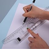 LIUJUNH 30cm Measuring Rolling Parallel Ruler Multi-Purpose Drawing Tool view 6