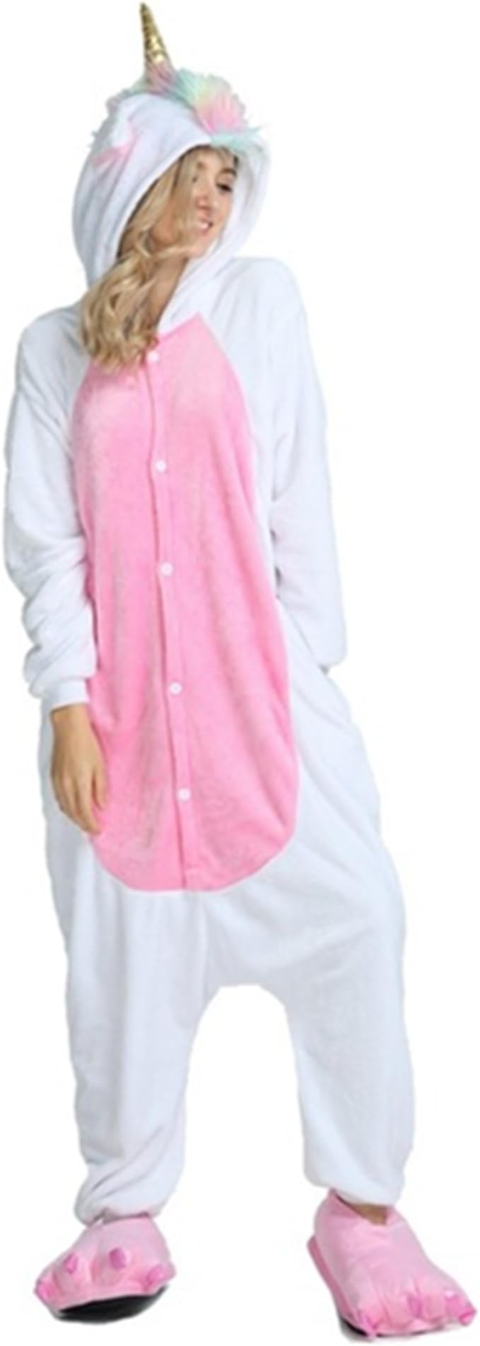 Unisex Unicorn Onesie Pajamas Halloween Cosplay Costume Animal Homewear Onepiece