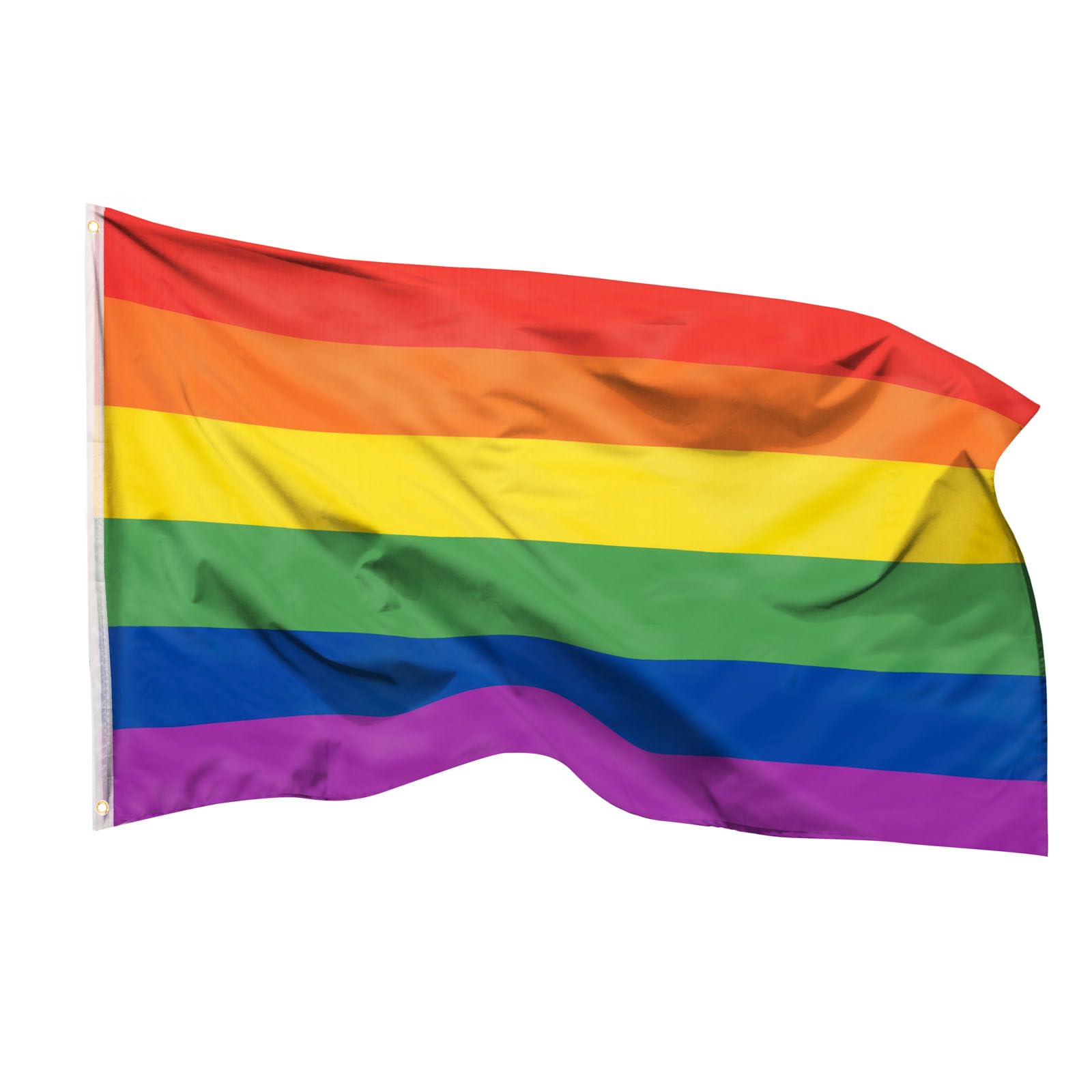 ARICONA FLAGS Rainbow flag - Pride flag 3x5ft with brass eyelets – weatherproof LGBT flag for flagpole – 100% polyester – 90x150cm — image 1