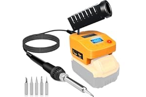 QSDXNYDC Cordless Soldering Iron Station Tool for Dewalt 20V Max Battery,PortableElectric Fast Heating Up Soldering Iron with USB&Type C for Dewalt DCB203 for DIY,Appliance Repair,Wire Welding(NO Battery)