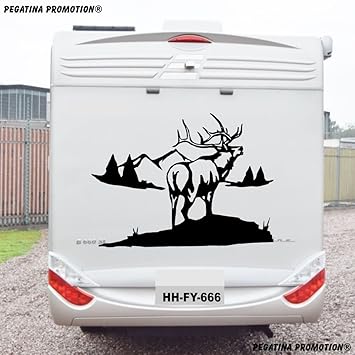 Hirsch Natur Gebirge Aufkleber Ca 60x40 Cm Für Wohnmobil