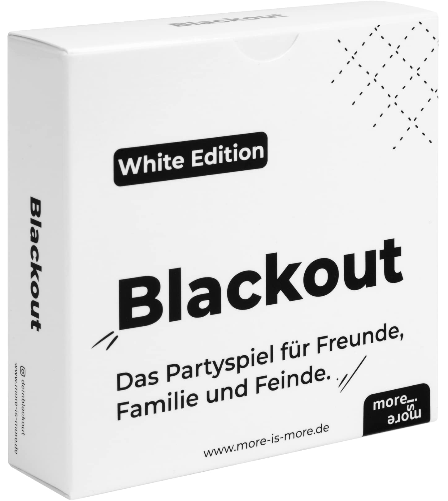 more is more Blackout - White Edition - The Party Game for Friends, Family and Enemies - Perfect for Any Game Evening with Friends - Card Game for JGA, WG Party, for New Year's Eve or as a Gift