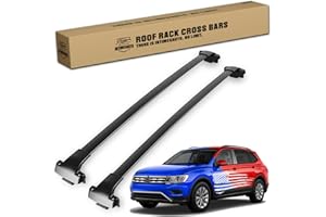 InTimesAuto 260lb Roof Rack Cross Bars for 2018-2024 VW Volkswagen Tiguan, 2022-2024 VW Volkswagen Taos, Matte Black Heavy Duty Aluminum Cargo Crossbar (ONLY FIT Factory Raised Side Rails)
