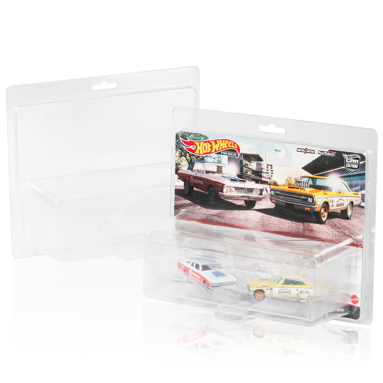 Photo 1 of 10 Pack Clear Protectors Compatible with Hot Wheels Premium 2-Pack – 0.75mm Ultra Thick PET Clamshell Display Cases & Storage Blister Protective Covers