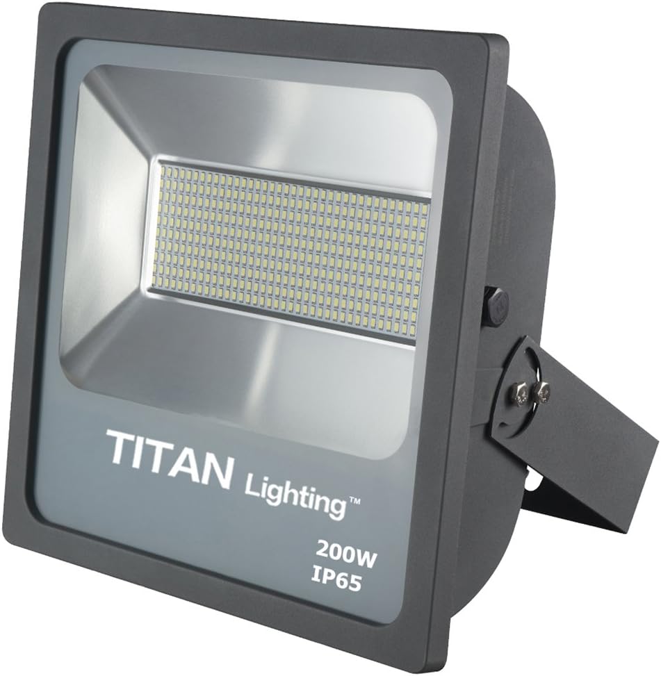 Titan Lighting Gray 200W Led Flood Lights, 400W HPS/HID Replacement, 17000LM, 6000K Day Light, Waterproof, 120-277V, Instant on