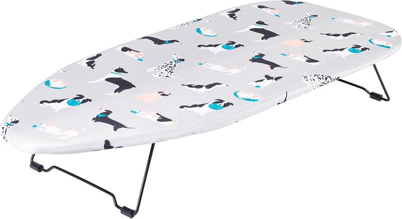 Beldray Tabletop Ironing Board 73 x 31cm Dog Print Cover 100% Cotton