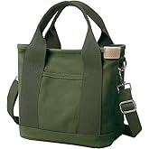 Tuobo Small Tote Bag with Zipper, 2024 Canvas Multi-Pocket Crossbody Bag Shoulder Bag Satchel Hobo Bag Messenger Bag