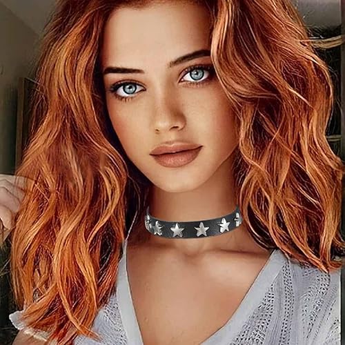 Obmyec Leather Choker Punk Short Black Collar Gothic Star Necklace Soft  faxu Leather Body Chain Short Neck Acc