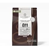 Callebaut Recipe No. 811 Finest Belgian Dark Chocolate Callets 2.5kg Bag | 54.5% min dry cocoa solids; 36.6% fat; rich cocoa - balanced - smooth - fruity hints