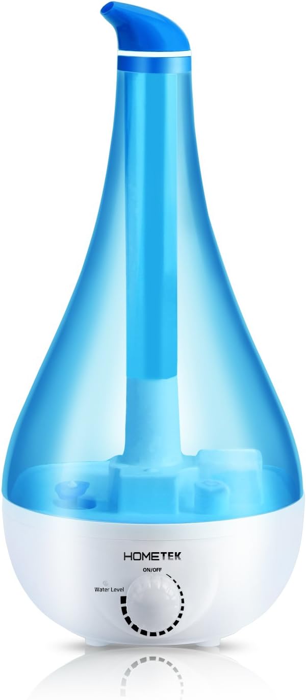 Ultrasonic Humidifier, HOMETEK 2.2 High Volumn Ultra Quiet Cool Mist Humidifier With Waterless Auto Shut Off Protection