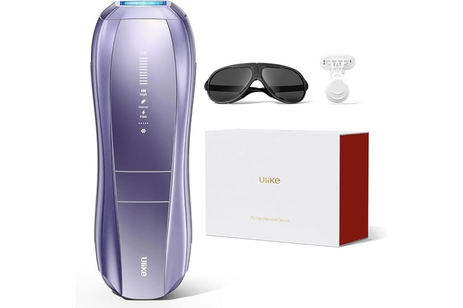 Ulike Laser Hair Removal Device Air 10 Ipl Gift for Women and Men, Ice Cool and Permanent Hair Reduction for Nearly Painless, Dual Lights, Skin Sensor & USHR Mode Hair Removal in 10mins from Home