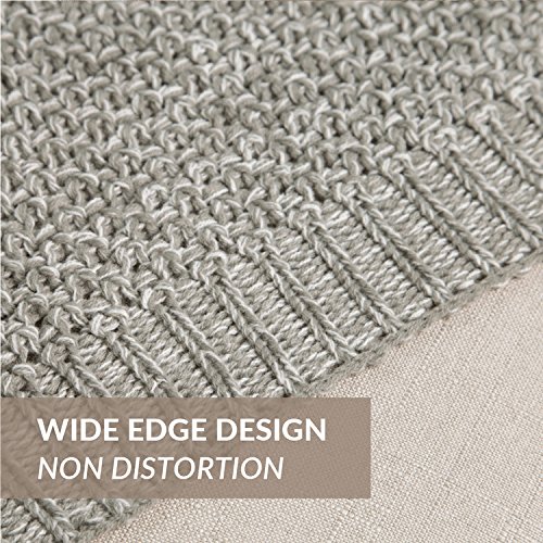 Knitted Throw Blanket Heather Grey for Sofa and Couch, Lightweight, Ultra-Soft Cozy Knit Bed Throws 130x150cm by Bedsure