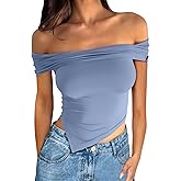 PEIARA Asymmetrical Y2k Summer Cute Off Shoulder Tops Women Going Out Short Sleeve Crop Top Shirts 2025 Slim Fit Clothes