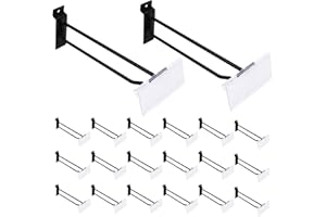 CNQLIS 25 Pack 8 Inch Slatwall Hooks with Label Holder, Slatwall Panel Display Accessories for Garage, Shop, Retail Display