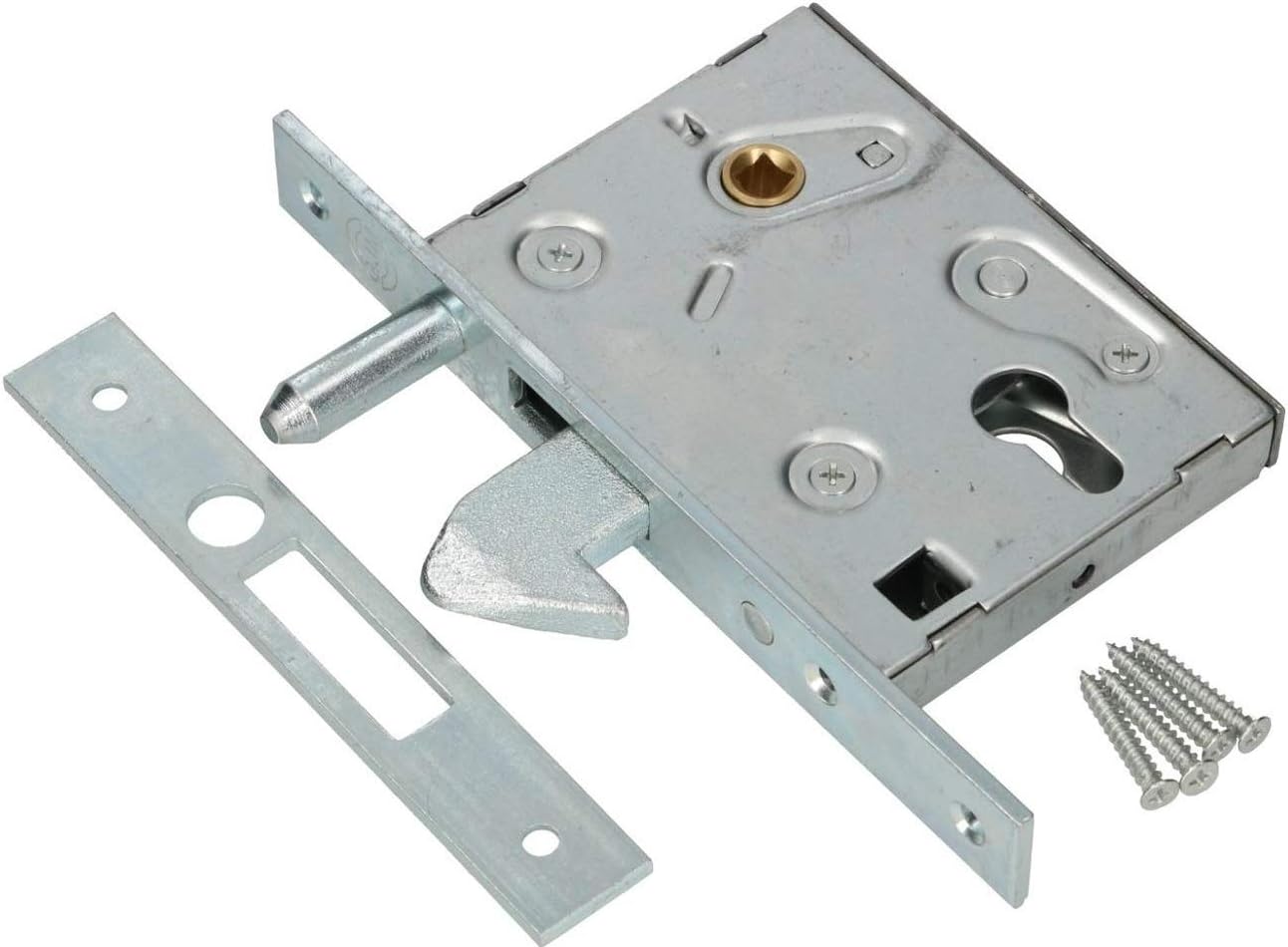 KOTARBAU F-60 Sliding Door Lock, Key Lock, Galvanized Steel, Silver, 2.5 x 21.0 x 14.0 cm, 1070 g, for Sliding Doors and Gates - Image 5