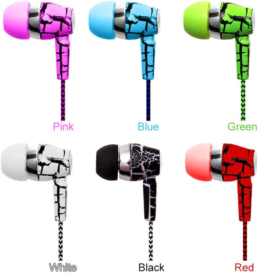 Design Nylon Braided Crack Earphone Cloth Rope Earpieces Stereo Bass MP3 Music Headset with Microphone for Cellphone MP3 MP4 (Black)
