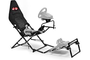 Gazzyt Foldable Racing Simulator Cockpit Compatible with Logitech G29 G920 G923/Thrustmaster T248 T300/Fanatec Direct Drive Wheels (≤10Nm),Wheel and Pedals Not Included