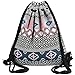 Farway Bohemia Canvas Drawstring Bag Ethnic Knit Backpack Shopping Sack Bags Unisex - Pattern 5