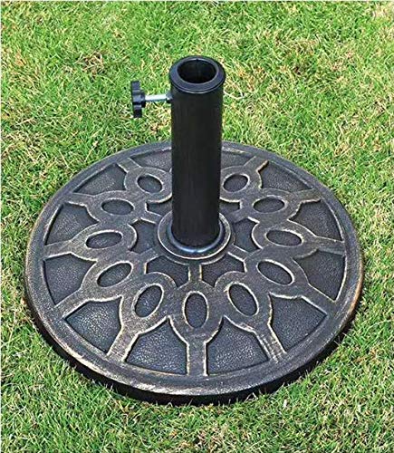 General Packaging 8KG Heavy Duty Garden Parasol Base Umbrella Stand Round Design Bronze Finish Cast Iron Effect