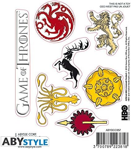 X5 Game of Thrones Stark Sigils Stickers - 16 x 11 cm / 2 Sheets, Mehrfarbig - Image 3