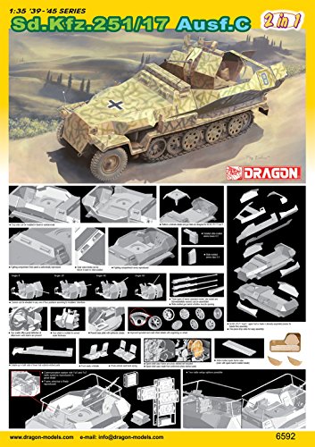 Dragon Models 1/35 Sd.Kfz. 251/17 Ausf.C/Command Version Vehicle Model Building Kit