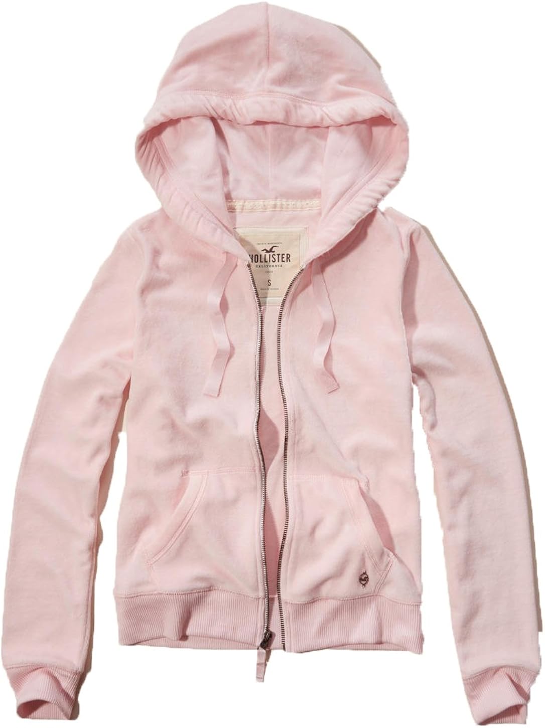 Amazon.com: Hollister Womens Velour Full-Zip Hoodie Girls (Large, Pink): Clothing
