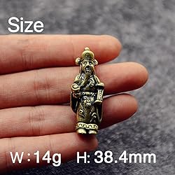 Lucky God of Wealth, Brass Buddha God Keychain with