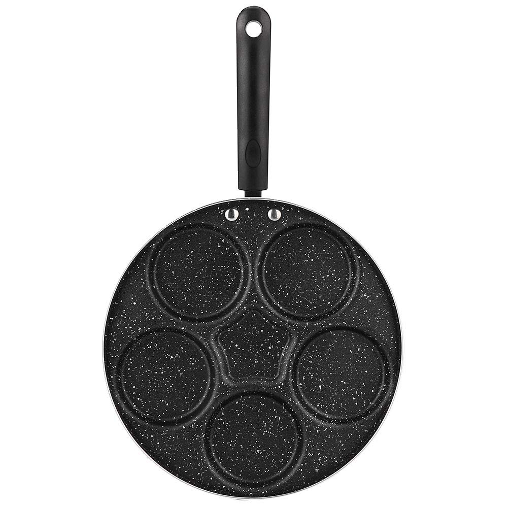 CHICIRIS Non-Stick Frying Pan, 5-Hole Aluminum Pizza Pan with Flat Bottom for Even Heat Distribution, Omelette Pancake Hamburger Grill Pan for Home Kitchen Outdoor BBQ