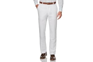 Perry Ellis Men's Flat Front Linen Blend Dress Pants