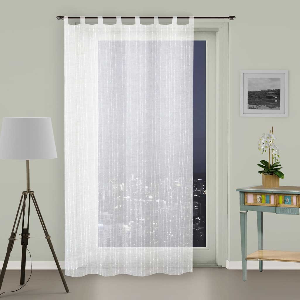 Soleil d'ocre Maelis Net Curtain with Tabs 135 x 250 cm Polyester White