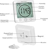 GXSTWU Digital Bathroom Shower Clock Timer Alarm Waterproof Thermometer view 7