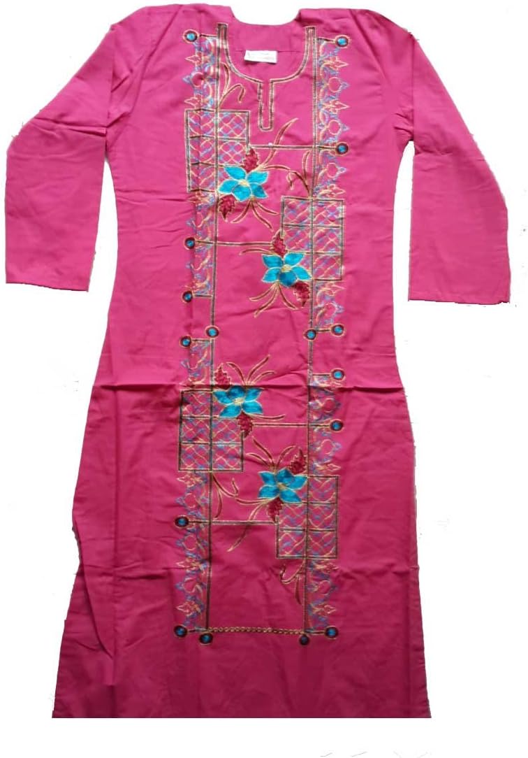 Egypt gift shops Fuchsia Hippie Boho Egyptian Embroidered Home Wear Dress GBY00041
