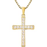 Milreason Gold Cross Necklace for Women Diamond Necklace for Women Sparkling Cubic Zirconia Pendant 18K Gold Plated Cross Pendant Religious Jewelry with Diamond Birthday Gift Christian Gifts for Her